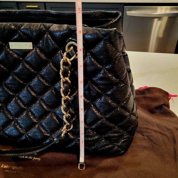 EUC Kate Spade Black Quilted Shimmer Shoulder Bag - Picture 4 of 10